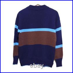 Auth DAMA collection Navy Dark Brown Light Blue Women's Sweater