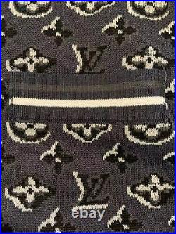 Auth Louis Vuitton Monogram Knit Gray Cardigan Sizem Us4 Us6 2.7k