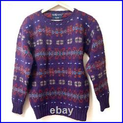 Auth RalphLauren Purple Red Multi Women's Sweater