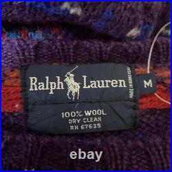 Auth RalphLauren Purple Red Multi Women's Sweater