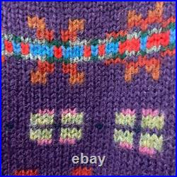 Auth RalphLauren Purple Red Multi Women's Sweater