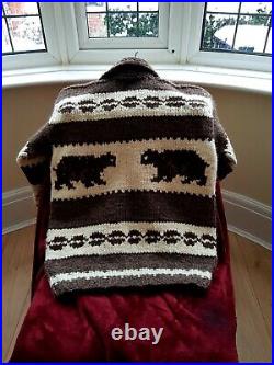 Authentic Cowichan Sweater Hand Knit Wool Cardigan New With Tags