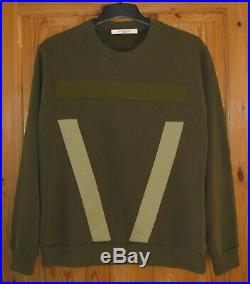 Authentic Givenchy Khaki Green Diagonal Stripes Jumper Sweater Size Medium