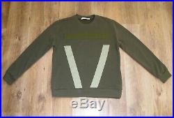 Authentic Givenchy Khaki Green Diagonal Stripes Jumper Sweater Size Medium