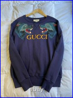 Authentic Gucci Men's Wolf Purple Sweater Jumper fits MEDIUM