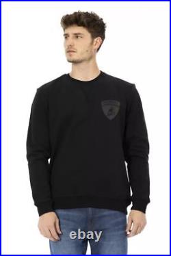Automobili Lamborghini Black Cotton Sweater for Men