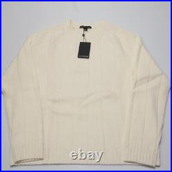 Autumn Cashmere NWT Ribbed Raglan Pullover Sweater Size M in Ivory Wool Blend