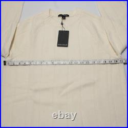 Autumn Cashmere NWT Ribbed Raglan Pullover Sweater Size M in Ivory Wool Blend