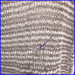 Avant Toi Womens V Neck Lagenlook Open Knit Linen Blend Sweater Jumper Medium