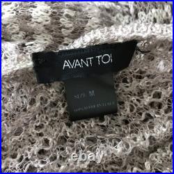 Avant Toi Womens V Neck Lagenlook Open Knit Linen Blend Sweater Jumper Medium