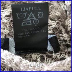 Avant Toi Womens V Neck Lagenlook Open Knit Linen Blend Sweater Jumper Medium