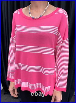 B. Yu Fuchsia Stripe Sweater