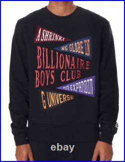 BILLIONAIRE BOYS CLUB Mens Black Pennant Applique Crew Neck Sweater Medium BNWOT