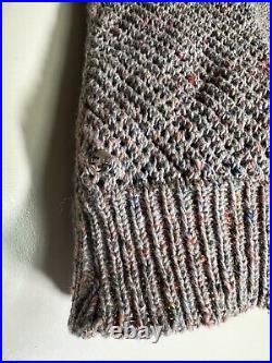 BLESS N°28 Women's Vintage Oversize Loose Cable Knit Multicolor Sweater Size M