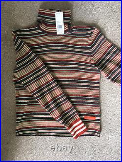 BNWT Medium Adidas x Wales Bonner Striped Rollneck Pullover Sweater Tri Multi