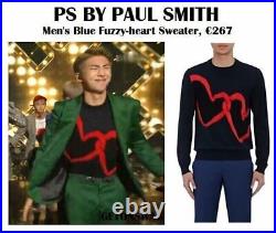 BNWT Mens Paul Smith PS Mohair Wool Blend Jumper Fuzzy Heart Sweater Jumper L