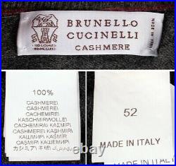 BRUNELLO CUCINELLI 100% CASHMERE 1/2 Zip Sweater Gray M Medium