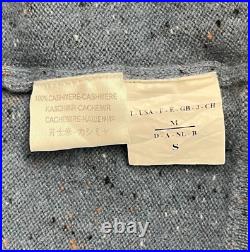 BRUNELLO CUCINELLI 100% Cashmere Sweater Womens Medium Slim Beaded Neck Blue