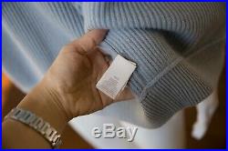 BRUNELLO CUCINELLI Baby blue CASHMERE HOODED SWEATER Top Sz M