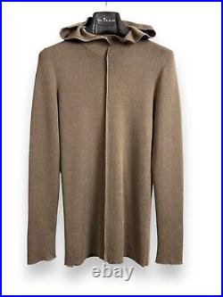 BRUNELLO CUCINELLI Cashmere Silk Sweater Pullover Monili Trim Knit Hooded Size M