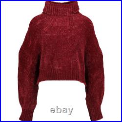 BRUNELLO CUCINELLI Velvety Cashmere Silk High Neck Sweater Jumper Red Medium M