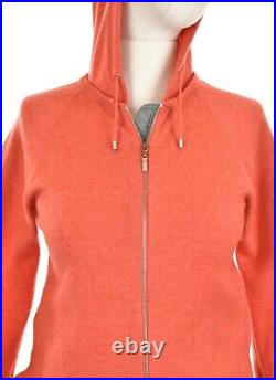 BRUNELLO CUCINELLI Women's 100% Cashmere Bell Sleeve Hooded Sweater Pink M