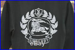 BURBERRY Black Merino Wool Logo Sweater Size M SS19 RRP $790