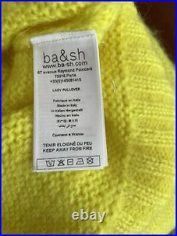 Ba&sh Italy Womens Yellow Crew-Neck Drop-Shoulder Sweater M NWT