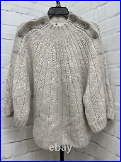 Ba&sh Knit Mock Neck Sweater, Women's Size M, Ivory NEW