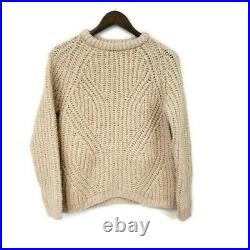 Babaa Womens No 27 Sweater in Soft Sand Size M Vegan Eco Wool Cable Knit Thick