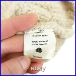 Babaa Womens No 27 Sweater in Soft Sand Size M Vegan Eco Wool Cable Knit Thick