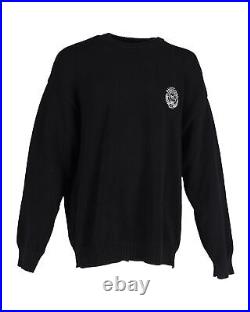 Balenciaga Chest Logo Crewneck Sweater in Black Cotton