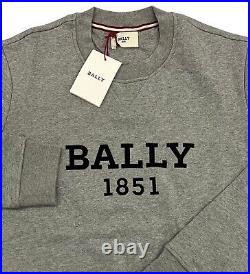 Bally Gray Cotton Crewneck Sweater Size Medium