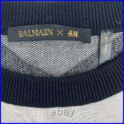 Balmain H&m Mens White Black Chevron Sweater Jumper M