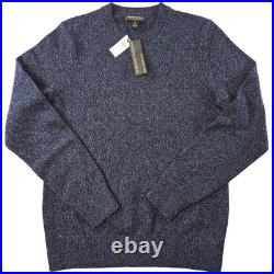 Banana Republic Sweater Mens M Blue Crew Neck Pullover Chunky-Knit Wool Nylon