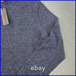 Banana Republic Sweater Mens M Blue Crew Neck Pullover Chunky-Knit Wool Nylon
