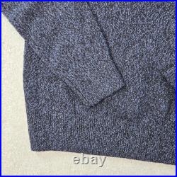 Banana Republic Sweater Mens M Blue Crew Neck Pullover Chunky-Knit Wool Nylon