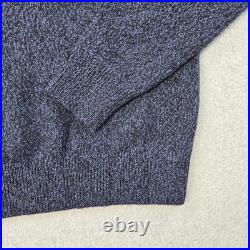 Banana Republic Sweater Mens M Blue Crew Neck Pullover Chunky-Knit Wool Nylon
