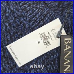 Banana Republic Sweater Mens M Blue Crew Neck Pullover Chunky-Knit Wool Nylon