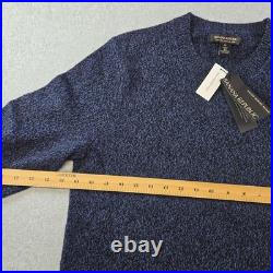Banana Republic Sweater Mens M Blue Crew Neck Pullover Chunky-Knit Wool Nylon