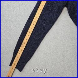 Banana Republic Sweater Mens M Blue Crew Neck Pullover Chunky-Knit Wool Nylon