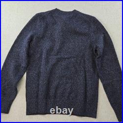 Banana Republic Sweater Mens M Blue Crew Neck Pullover Chunky-Knit Wool Nylon