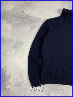 Barbour High Funnel Neck Sweater Jumper Dark Blue 100% Men's Size Medium Barbour High Funnel Neck Sweater Jumper Dark Blue 100% Men's Size Medium