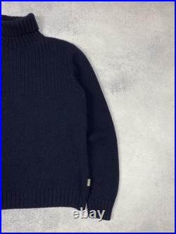 Barbour High Funnel Neck Sweater Jumper Dark Blue 100% Men's Size Medium Barbour High Funnel Neck Sweater Jumper Dark Blue 100% Men's Size Medium