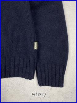 Barbour High Funnel Neck Sweater Jumper Dark Blue 100% Men's Size Medium Barbour High Funnel Neck Sweater Jumper Dark Blue 100% Men's Size Medium