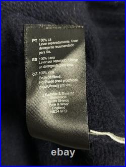 Barbour High Funnel Neck Sweater Jumper Dark Blue 100% Men's Size Medium