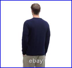 Barbour Men's Crew Neck Sweater in Lambswool MKN0345NY71 Color Navy
