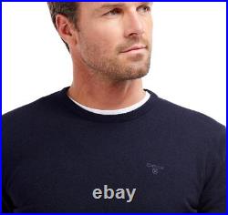 Barbour Men's Crew Neck Sweater in Lambswool MKN0345NY71 Color Navy