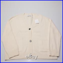 Be You NWT Cardigan Sweater Size Medium in Solid Ivory 100% Cashmere
