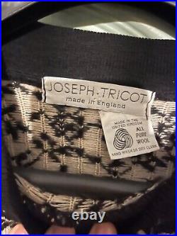 Beautiful 80/90s Joseph Tricot woollen jumper Size M black/cream. VGC